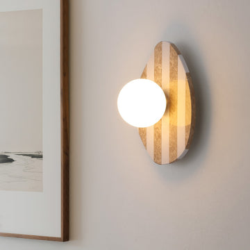 Tivoli 12" Modern Minimalist 1-Light Ovoid Travertine LED Wall Sconce